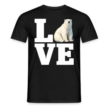 Love Funny Polar Bear White Marine Mammal Arctic - Men's T-Shirt - black - Front - AI Model Male 178 light (178cm)