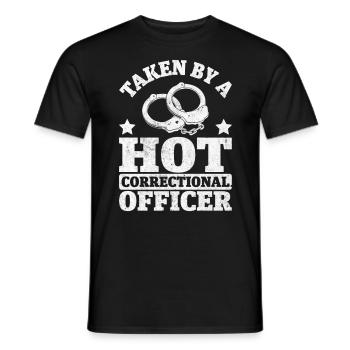Taken By A Correctional Officer Funny Wife - Men's T-Shirt - black - Front - AI Model Male 178 light (178cm)