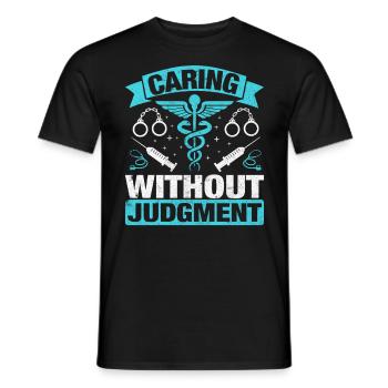 Soins infirmiers sans jugement - T-shirt homme - noir - Devant - AI Model Male 178 light (178cm)