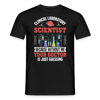 Scientifique de laboratoire clinique MLS Lab Funny - T-shirt homme - noir - Devant - AI Model Male 178 light (178cm)