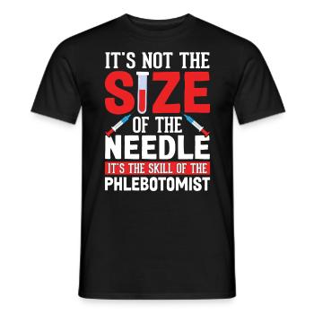 It's Not The Size Of The Needle Funny - Men's T-Shirt - black - Front - AI Model Male 178 light (178cm)