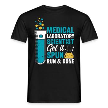 Holen Sie es sich Drehen Laufen Und Fertig Lustiges Medizinisches Labor - Männer T-Shirt - Schwarz - Vorne - AI Model Male 178 light (178cm)