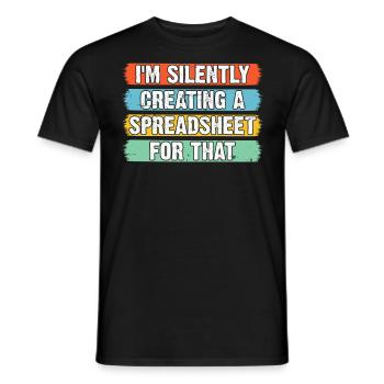 Ich erstelle im Stillen eine Tabelle für diese Daten - Männer T-Shirt - Schwarz - Vorne - AI Model Male 178 light (178cm)