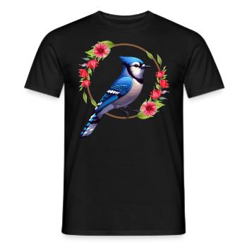 Blauhäher Vogel Cyanocitta Cristata Ornithologe - Männer T-Shirt - Schwarz - Vorne - AI Model Male 178 light (178cm)