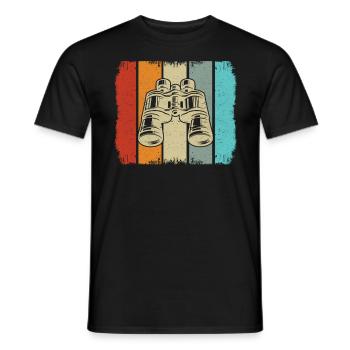 Lustige Ferngläser Retro Feldbrille Vogelbeobachtung - Männer T-Shirt - Schwarz - Vorne - AI Model Male 178 light (178cm)