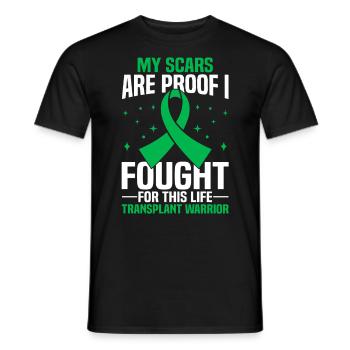 My Scars Are Proof I Fought for This Life Kidney - Men's T-Shirt - black - Front - AI Model Male 178 light (178cm)