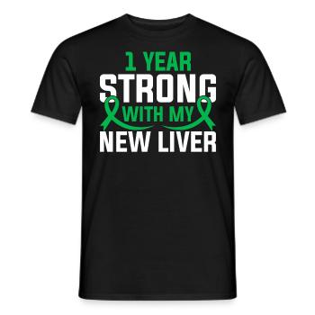 Un an avec ma nouvelle greffe de foie - T-shirt homme - noir - Devant - AI Model Male 178 light (178cm)