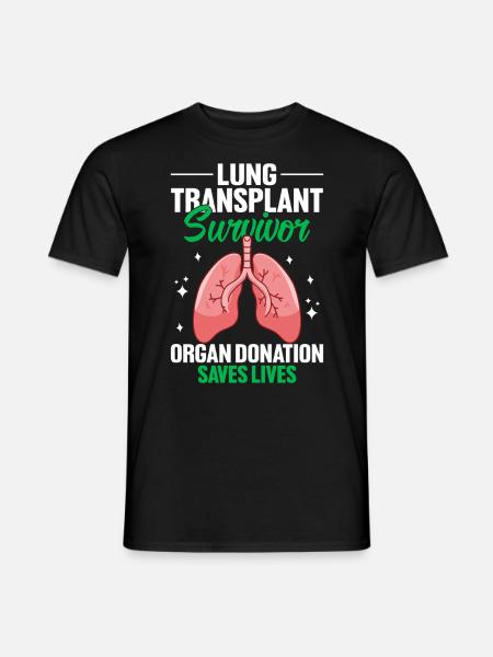 Lungentransplantation Überlebender Weißes Band Lungen - Männer T-Shirt - Schwarz