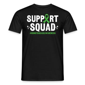 Support Squad Green Ribbon Kidney Transplant - Men's T-Shirt - black - Front - AI Model Male 178 light (178cm)