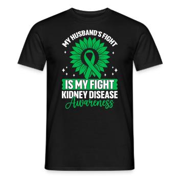Le combat de mon mari est mon combat Green Ribbon Kidney - T-shirt homme - noir - Devant - AI Model Male 178 light (178cm)