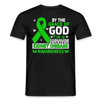Par la grâce de Dieu Im A Survivor Green Ribbon - T-shirt homme - noir - Devant - AI Model Male 178 light (178cm)