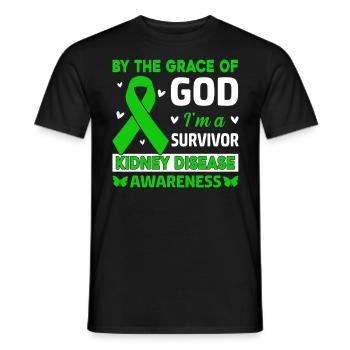 Par la grâce de Dieu Im A Survivor Green Ribbon - T-shirt homme - noir - Devant - AI Model Male 178 light (178cm)