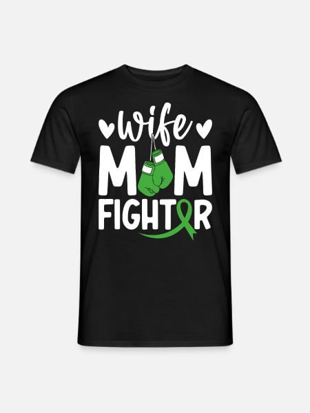 Moglie Mamma Combattente Nastro Verde Cancro Ai Reni - Mænd T-shirt - sort