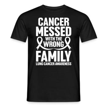 Le cancer a joué avec la mauvaise famille Ruban blanc - T-shirt homme - noir - Devant - AI Model Male 178 light (178cm)