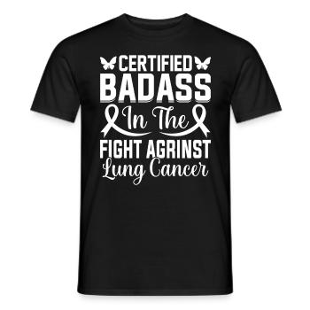 Certifié Badass dans la lutte contre le cancer du poumon - T-shirt homme - noir - Devant - AI Model Male 178 light (178cm)