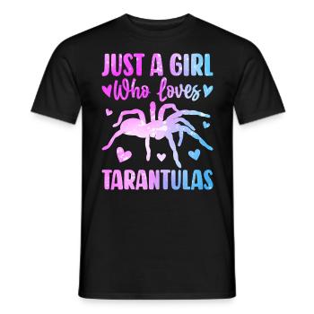 Juste une fille qui aime les araignées arachnides tarentule - T-shirt homme - noir - Devant - AI Model Male 178 light (178cm)