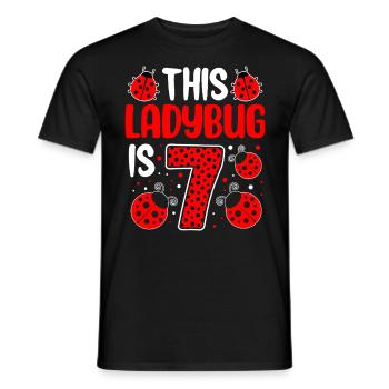 drôle coccinelle 7e anniversaire fille entomologie insecte - T-shirt homme - noir - Devant - AI Model Male 178 light (178cm)