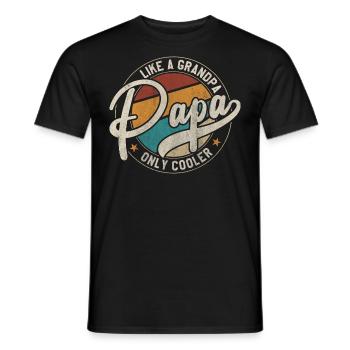 Papa like a grandpa only cooler - Men's T-Shirt - black - Front - AI Model Male 178 light (178cm)