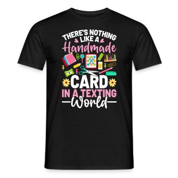 Handmade Card Scrapbooking Funny Paper Crafting - Men's T-Shirt - black - Front - AI Model Male 178 light (178cm)