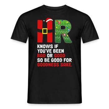 Lustige Weihnachtsfeier HR weiß, ob Sie schlecht waren - Männer T-Shirt - Schwarz - Vorne - AI Model Male 178 light (178cm)