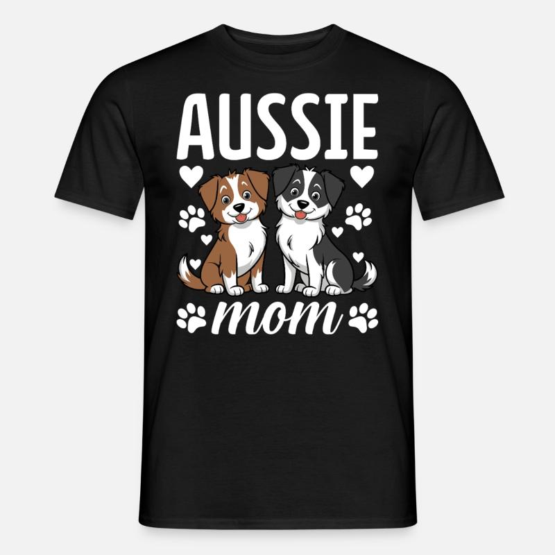 Aussie Äiti Australianpaimenkoira Hauska Aussie Koira - Miesten T-paita - musta