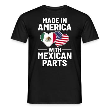 Made In America With Mexican Parts USA Mexico - Men's T-Shirt - black - Front - AI Model Male 178 light (178cm)