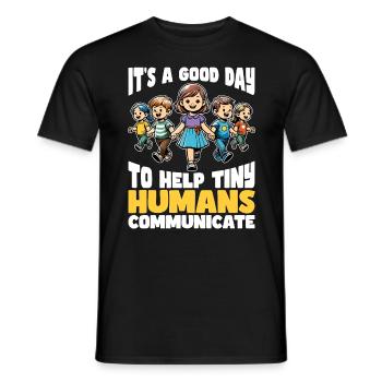 L’orthophonie c’est une bonne journée pour aider le pathologiste - T-shirt homme - noir - Devant - AI Model Male 178 light (178cm)