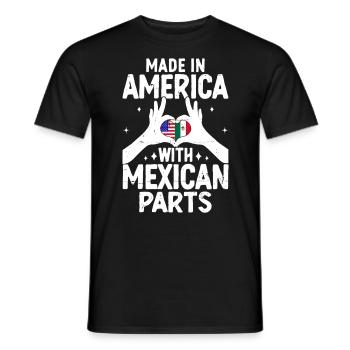 Made In America With Mexican Parts Funny American - Men's T-Shirt - black - Front - AI Model Male 178 light (178cm)