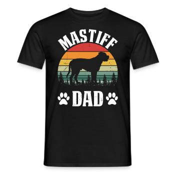 Mastiff Papa Wertschätzung Retro Mastiff Hüten - Männer T-Shirt - Schwarz - Vorne - AI Model Male 178 light (178cm)