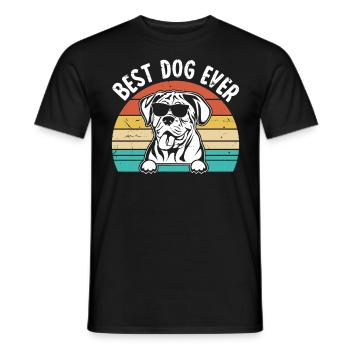 Best Dog Ever Retro Mastiff Dog Bullmastiff Large - Men's T-Shirt - black - Front - AI Model Male 178 light (178cm)