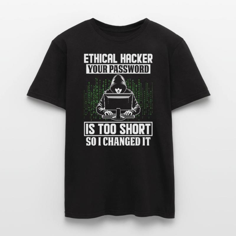 Ethical Hacker Cyber Security Code Cracker Funny Men's T-Shirt