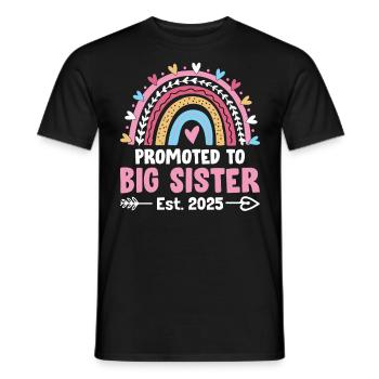 Promoted to Big Sister 2025 Gender Reveal Sister - Men's T-Shirt - black - Front - AI Model Male 178 light (178cm)