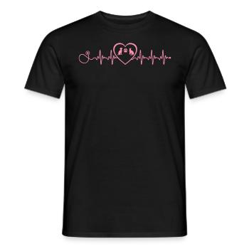Tierarzt Tech Lustig Herzschlag Haustierpflege Tier - Männer T-Shirt - Schwarz - Vorne - AI Model Male 178 light (178cm)