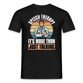 L’orthophonie est plus qu’un simple pathologiste - T-shirt homme - noir - Devant - AI Model Male 178 light (178cm)
