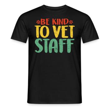 Soyez gentil avec le personnel vétérinaire Médecine vétérinaire rétro - T-shirt homme - noir - Devant - AI Model Male 178 light (178cm)