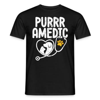 Purrramedic Funny Veterinary Medicine Pet Care - Men's T-Shirt - black - Front - AI Model Male 178 light (178cm)