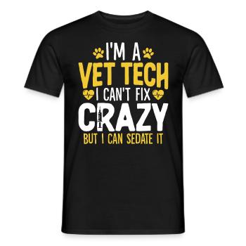 Ich kann den verrückten Tierarzt nicht reparieren Lustiger Tierarzt - Männer T-Shirt - Schwarz - Vorne - AI Model Male 178 light (178cm)