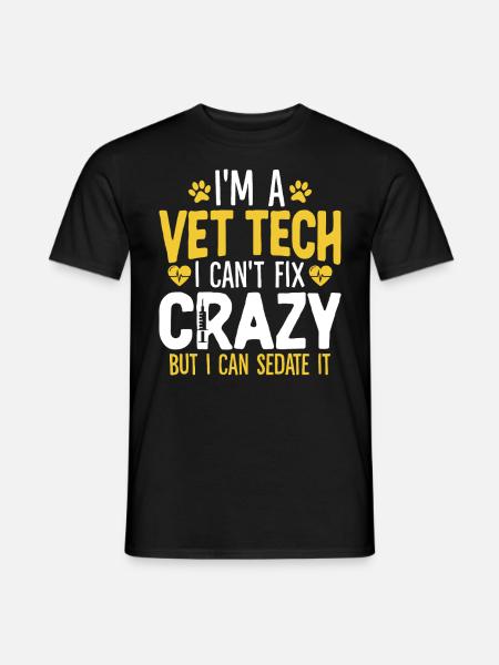 Ich kann den verrückten Tierarzt nicht reparieren Lustiger Tierarzt - Männer T-Shirt - Schwarz