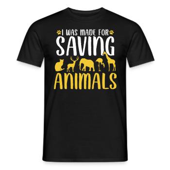 J’étais fait pour sauver le sauvetage des animaux drôle - T-shirt homme - noir - Devant - AI Model Male 178 light (178cm)
