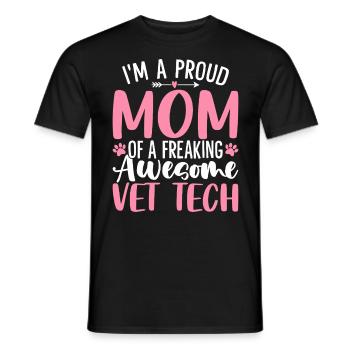 Tierarzt Tech Mama Lustiges Tier Krankenhaus Haustier Tierarzt - Männer T-Shirt - Schwarz - Vorne - AI Model Male 178 light (178cm)
