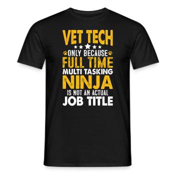 Drôle Vet Tech Médecine vétérinaire Soins pour animaux de compagnie - T-shirt homme - noir - Devant - AI Model Male 178 light (178cm)