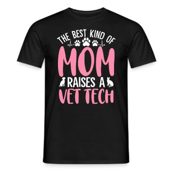 Tierarzt Tech Mama Lustig Tierarzt Haustierpflege Mama - Männer T-Shirt - Schwarz - Vorne - AI Model Male 178 light (178cm)