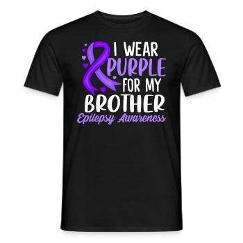 Ich trage Lila für meinen Bruder Lila Band - Männer T-Shirt - Schwarz - Vorne - AI Model Male 178 light (178cm)