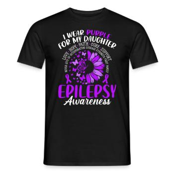 Ich trage Lila für meine Tochter Lila Band - Männer T-Shirt - Schwarz - Vorne - AI Model Male 178 light (178cm)