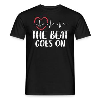Der Beat geht weiter Lustiger HLW-Herzinfarkt - Männer T-Shirt - Schwarz - Vorne - AI Model Male 178 light (178cm)