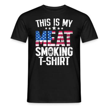 C’est ma viande fumant griller drapeau américain - T-shirt homme - noir - Devant - AI Model Male 178 light (178cm)