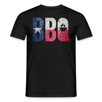 BBQ Texas State Flag Viande Fumer la poitrine - T-shirt homme - noir - Devant - AI Model Male 178 light (178cm)