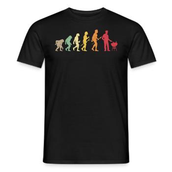 Evolution Du BBQ Grillades Rétro Viande Fumage - T-shirt homme - noir - Devant - AI Model Male 178 light (178cm)