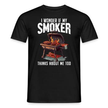 I Wonder If My Smoker Thinks About Me Too Funny - Men's T-Shirt - black - Front - AI Model Male 178 light (178cm)