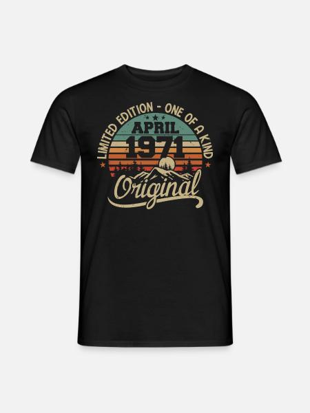 Jahrgang April 1971 - Original Geschenk April 1971 - Männer T-Shirt - Schwarz